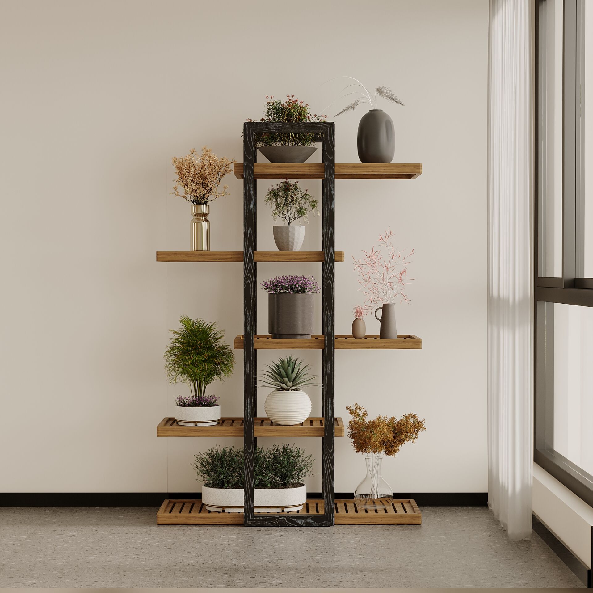 Fujian Decorative Shelf Multi Purpose Shelf 4 Shelf Large Decor Bookcase