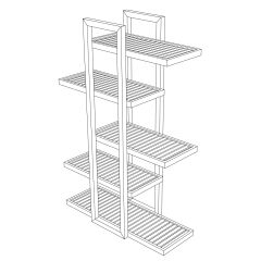 Fujian Decorative Shelf, Multi-Purpose Shelf, 4-Shelf Large Decor Bookcase