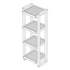 Shiraz 4 Tier Decorative Bathroom Shelves, Towel Organizer, Bathroom, Spa Shelves